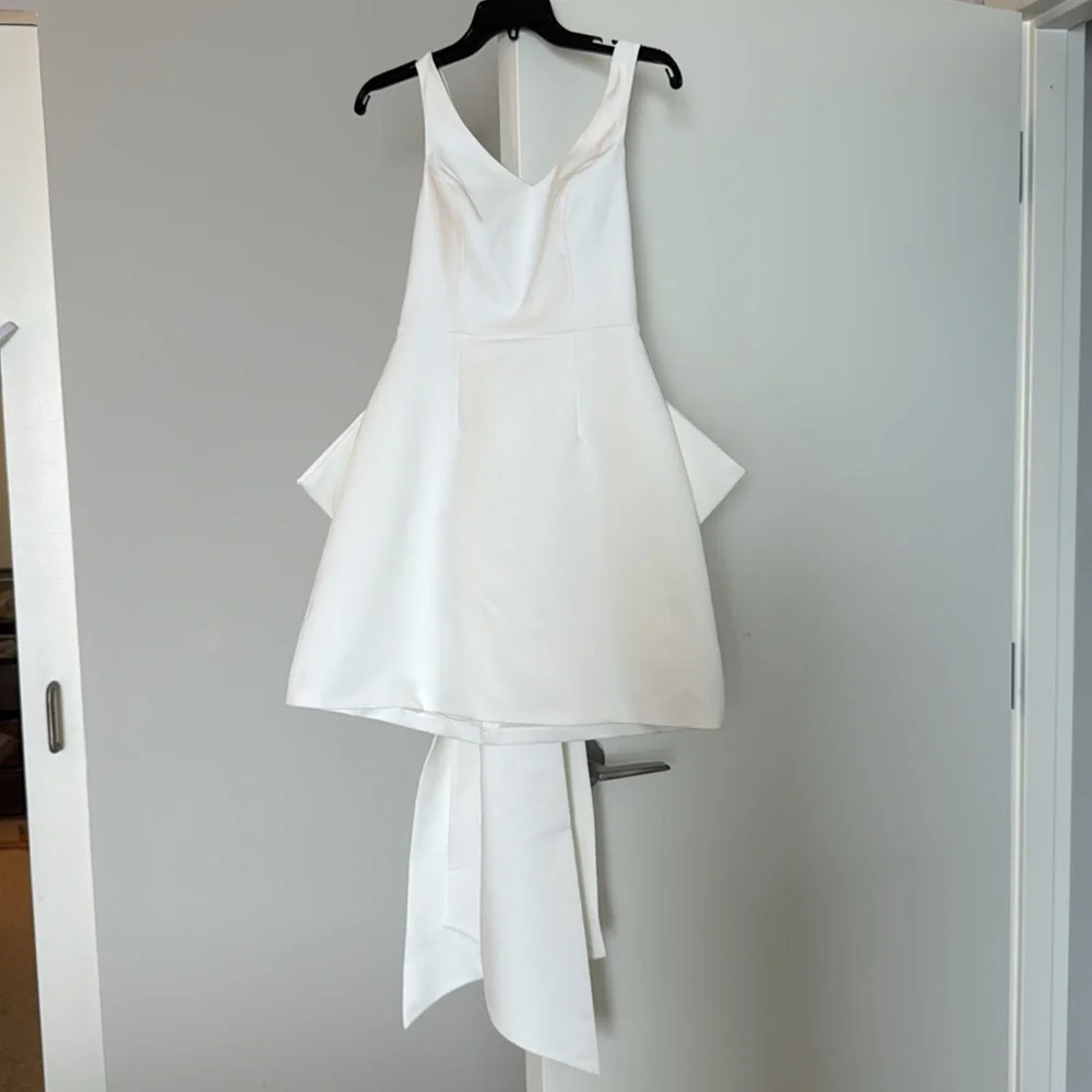 Anthropologie Sachin & Babi Archie V-Neck Back-Bow Mini Dress BHLDN - Picture 4 of 10